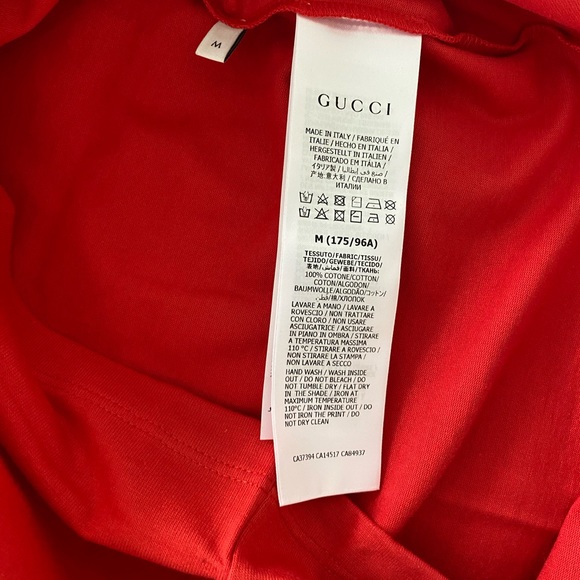 Gucci Logo Tee T-Shirt In Red Size Medium - Picture 10 of 10